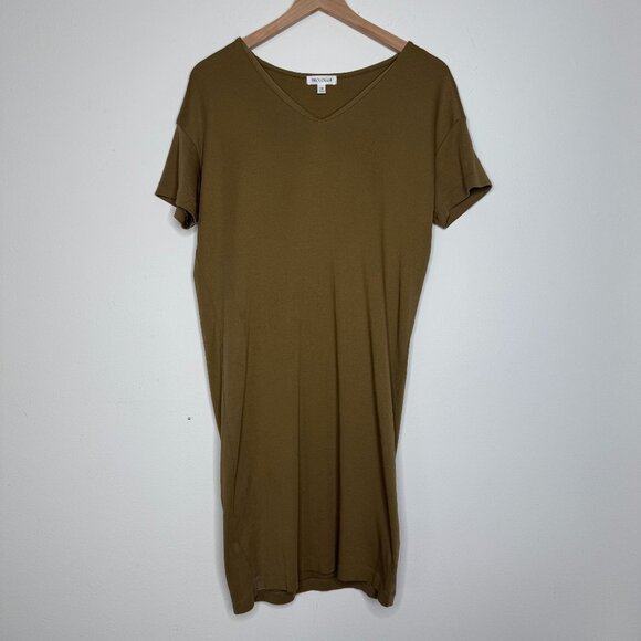 Prologue | Casual Olive Tan V-Neck T-Shirt Dress - XS - Picture 1 of 5